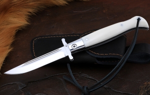 Нож Финка НКВД складная сталь х12мф накладки акрил белый Нож Финка НКВД складная сталь х12мф накладки акрил белый