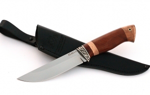 Нож Гриф сталь ELMAX, рукоять коричневый граб-кап,мельхиор Нож Гриф сталь ELMAX, рукоять коричневый граб-кап,мельхиор