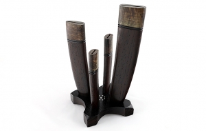 Подставка для ножей дерево венге + карельская береза Подставка для ножей дерево венге + карельская береза