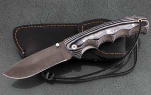 Складной нож Носорог, сталь Х12МФ, рукоять накладки микарта белая Складной нож Носорог, сталь Х12МФ, рукоять накладки микарта белая