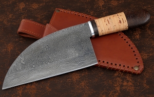 Нож Сербский сталь дамаск, рукоять береста Нож Сербский сталь дамаск, рукоять береста