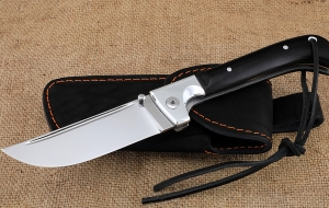 Нож складной Пчак большой сталь Х12МФ накладки черный граб Нож складной Пчак большой сталь Х12МФ накладки черный граб