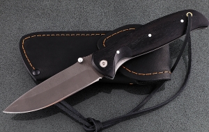 Складной нож Зубр, сталь Х12МФ, рукоять накладки черный граб Складной нож Зубр, сталь Х12МФ, рукоять накладки черный граб