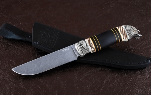 Нож Крот-2 сталь К340, рукоять черный граб рог лося, мельхиор Нож Крот-2 сталь К340, рукоять черный граб рог лося, мельхиор