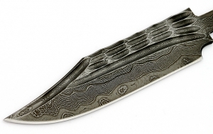 Клинок Дельфин, сталь дамаск, камень-долы Клинок Дельфин, сталь дамаск, камень-долы
