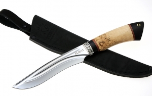 Нож Волк сталь ELMAX долы рукоять карельская береза черный граб, мельхиор Нож Волк сталь ELMAX долы рукоять карельская береза черный граб, мельхиор