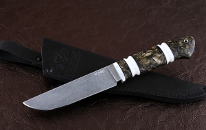 Нож Крот-2 сталь К340, рукоять искусственный камень акрил белый Нож Крот-2 сталь К340, рукоять искусственный камень акрил белый