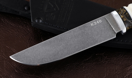 Нож Крот-2 сталь К340, рукоять искусственный камень акрил белый Нож Крот-2 сталь К340, рукоять искусственный камень акрил белый