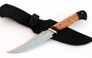 Нож Рыболов-5 сталь ELMAX, рукоять карельская береза-черный граб Нож Рыболов-5 сталь ELMAX, рукоять карельская береза-черный граб