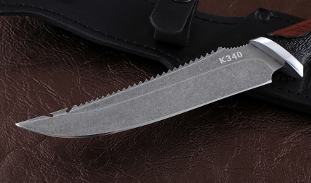 Нож Рыболов-6 сталь К340, рукоять бубинга резная рог лося Нож Рыболов-6 сталь К340, рукоять бубинга резная рог лося