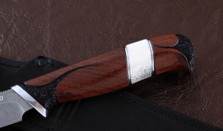 Нож Рыболов-6 сталь К340, рукоять бубинга резная рог лося Нож Рыболов-6 сталь К340, рукоять бубинга резная рог лося