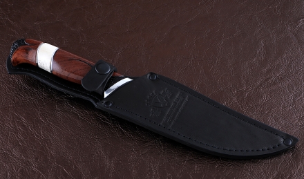 Нож Рыболов-6 сталь К340, рукоять бубинга резная рог лося Нож Рыболов-6 сталь К340, рукоять бубинга резная рог лося