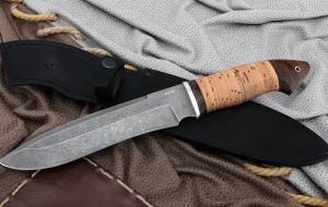 Нож Медведь сталь К340, рукоять береста Нож Медведь сталь К340, рукоять береста