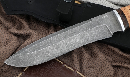 Нож Медведь сталь К340, рукоять береста Нож Медведь сталь К340, рукоять береста