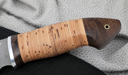 Нож Медведь сталь К340, рукоять береста Нож Медведь сталь К340, рукоять береста