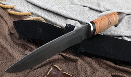 Нож Медведь сталь К340, рукоять береста Нож Медведь сталь К340, рукоять береста