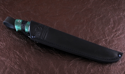 Нож Пантера сталь К340, рукоять карельская береза резная черный граб Нож Пантера сталь К340, рукоять карельская береза резная черный граб