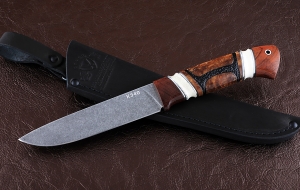 Нож Ягуар сталь К340, рукоять карельская береза рог лося бубинга Нож Ягуар сталь К340, рукоять карельская береза рог лося бубинга