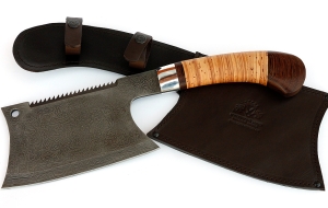 Тяпка №3 сталь дамаск, рукоять береста Тяпка №3 сталь дамаск, рукоять береста