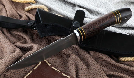 Нож Алтай сталь К340 рукоять венге черный граб Нож Алтай сталь К340 рукоять венге черный граб