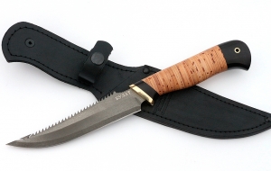 Нож Рыболов-6 сталь булат, рукоять черный граб-береста Нож Рыболов-6 сталь булат, рукоять черный граб-береста