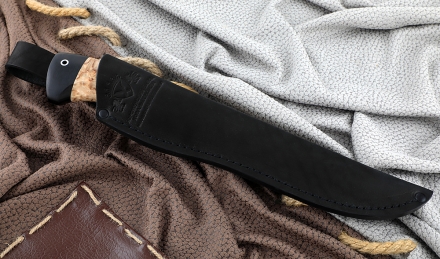 Нож Барракуда сталь К340, рукоять карельская береза черный граб рог лося Нож Барракуда сталь К340, рукоять карельская береза черный граб рог лося