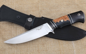 Нож Аллигатор - 2 сталь sandvik 12C27 рукоять черный граб гибрид карельская береза акрил Нож Аллигатор - 2 сталь sandvik 12C27 рукоять черный граб гибрид карельская береза акрил