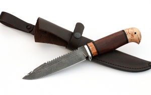 Нож Рыболов-3 сталь ХВ-5, рукоять венге-карельская береза Нож Рыболов-3 сталь ХВ-5, рукоять венге-карельская береза