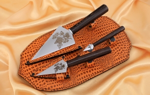 Набор ножей для просфоры 95Х18 венге с гравировкой Набор ножей для просфоры 95Х18 венге с гравировкой