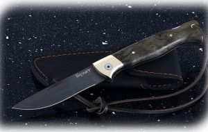 Нож складной Лиса, сталь булат, рукоять накладки карельская береза стабилизированная коричневая Нож складной Лиса, сталь булат, рукоять накладки карельская береза стабилизированная коричневая