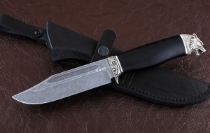 Нож Дельфин сталь К340, рукоять черный граб мельхиор Нож Дельфин сталь К340, рукоять черный граб мельхиор