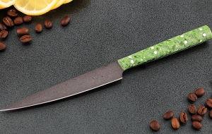 Кухонный нож Шеф №7 сталь Х12МФ, рукоять акрил зеленый Кухонный нож Шеф №7 сталь Х12МФ, рукоять акрил зеленый