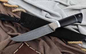 Нож Гриф сталь К340, рукоять черный граб, мельхиор Нож Гриф сталь К340, рукоять черный граб, мельхиор