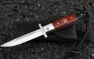 Нож Финка НКВД складная сталь х12мф накладки акрил красный+черный с красной звездой Нож Финка НКВД складная сталь х12мф накладки акрил красный+черный с красной звездой