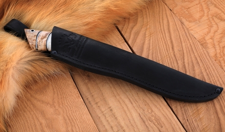 Нож Волк сталь К340 рукоять карельская береза рог лося Нож Волк сталь К340 рукоять карельская береза рог лося