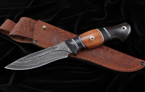 Нож №47 дамаск ламинированный с долом черный граб железное дерево карбон Нож №47 дамаск ламинированный с долом черный граб железное дерево карбон