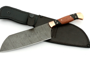 Нож Шеф №2 сталь дамаск, рукоять черный граб, бубинга латунь Нож Шеф №2 сталь дамаск, рукоять черный граб, бубинга латунь