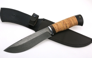 Нож Сибиряк сталь ХВ-5, рукоять береста Нож Сибиряк сталь ХВ-5, рукоять береста