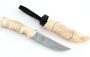 Нож Соболь сталь D2 рукоять и ножны рог лося резные Нож Соболь сталь D2 рукоять и ножны рог лося резные