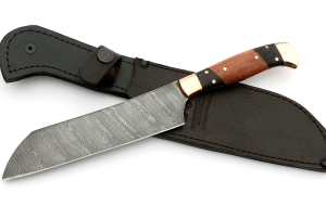 Нож Шеф №3 сталь дамаск, рукоять черный граб, бубинга Нож Шеф №3 сталь дамаск, рукоять черный граб, бубинга