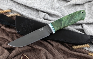 Нож Крот-2 сталь Х12МФ, рукоять карельская береза зеленая Нож Крот-2 сталь Х12МФ, рукоять карельская береза зеленая