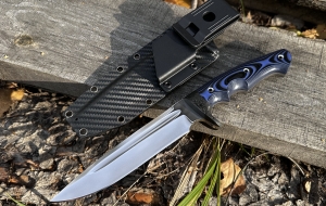 Нож "Хищник" цельнометаллический сталь 95х18, накладки карбон и G10 Нож "Хищник" цельнометаллический сталь 95х18, накладки карбон и G10