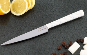 Нож Шеф №7 сталь 95Х18, рукоять белый акрил Нож Шеф №7 сталь 95Х18, рукоять белый акрил