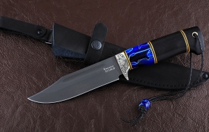 Нож Дельфин сталь Х12МФ, рукоять черный граб акрил, мельхиор Нож Дельфин сталь Х12МФ, рукоять черный граб акрил, мельхиор