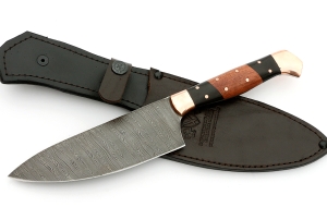 Нож Шеф №4 сталь дамаск, рукоять черный граб, бубинга Нож Шеф №4 сталь дамаск, рукоять черный граб, бубинга