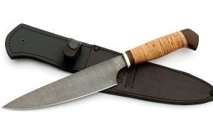 Нож Шеф №5 сталь дамаск, рукоять береста Нож Шеф №5 сталь дамаск, рукоять береста