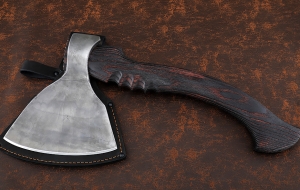 Топор-18 "Мясной" (варка металлов: углерод+ХВГ) рукоять ясень брашированный Топор-18 "Мясной" (варка металлов: углерод+ХВГ) рукоять ясень брашированный