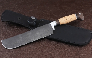 Нож Узбекский большой сталь Х12МФ, рукоять береста Нож Узбекский большой сталь Х12МФ, рукоять береста