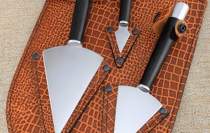 Набор ножей для просфор (копие) сталь х12мф рукоять черный граб (NEW) Набор ножей для просфор (копие) сталь х12мф рукоять черный граб (NEW)