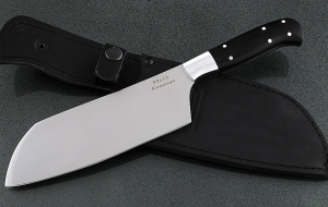 Кухонный нож Шеф №2 сталь 95Х18, рукоять черный граб с дюралью Кухонный нож Шеф №2 сталь 95Х18, рукоять черный граб с дюралью